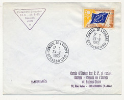 Env. Affr 0,20 Drapeau - Cad C.E 24/6/1963 - Parlement Européen Session De Juin 1963 - Storia Postale