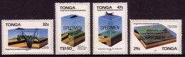 Tonga 1985 Specimen Set - Marine Survey - Map Of Trench - Géographie