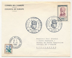 Env Affr. 0,30 + 0,10 GERBERT PAPE SYLVESTRE - Cachet Temporaire PJ Secondaire Reims 30 Mai 1964 + Taxe Conseil Europe - Covers & Documents
