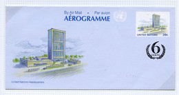 NU New York - Vereinte Nationen Aérogramme 1989 Y&T N°AE1989-01a - Michel N°LL1989-01a *** - 39c Bâtiment De L'ONU - Storia Postale