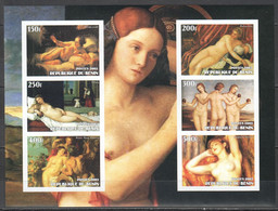 I196 ! VERY LIMITED STOCK IMPERF 2003 ART PAINTINGS NUDES TIZIAN RUBENS REMBRANDT RAPHAEL RENOIR 1SH MNH - Nudes