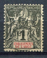 INDE ( POSTE ) Y&T N°  1  TIMBRE  BIEN  OBLITERE . A  SAISIR . - Used Stamps