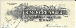 Canada - Montréal. Entête 27 Mars 1902 -  J.M.Douglas & C°. General Merchants. - Otros