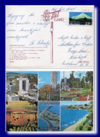 1977 New Zealand Auckland Postcard Multiview Posted To Scotland - Covers & Documents