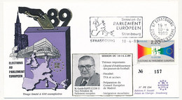 France - Env. Affr. 2,20 Elections Parlement Européen OMEC Session Parlement Européen Strasbourg 10/4/1989 - Cartas & Documentos