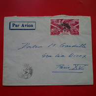 LETTRE A.E.F PAR AVION TCHAD FORT LAMY POUR PARIS - Covers & Documents