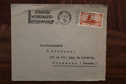 1920 SAAR Sarre Saarbrücken 2 Deutsches Dt Reich Empire Allemand Germany Cover Flamme France - Cartas & Documentos