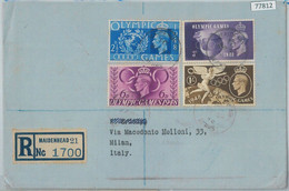 77812 - GB - Postal History - Registered COVER To ITALY 1948  OLYMPIC GAMES - Estate 1948: Londra