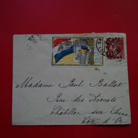 LETTRE FRANCE CHATILLON SUR SEINE VIGNETTE PRO PATRIA 1915 - Cartas & Documentos