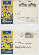 RC027 - BOAC 707 - FIRST FLIGHT BETWEEN LONDON AND LIMA - FDC 2 COVERS - Aerei