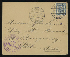 [04410] Luxembourg 1917 Cover To Switzerland Franked With Duke Wilhelm 25c Blue, TRIER Censorship - 1906 Guillaume IV