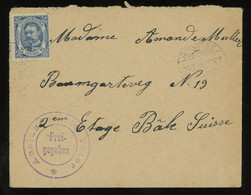 [04417] Luxembourg 1915 Duke Wilhelm 25c Blue Used On Cover From RODANGE To Switzerland, TRIER Censorship - 1906 Guillaume IV