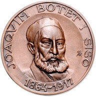 ESPAÑA. MEDALLA HOMENAJE A JOAQUÍN BOTET Y SISO. BARCELONA. 1.953. BRONCE. ESPAGNE. SPAIN MEDAL - Firma's