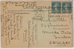 45741 - FRANCE - POSTAL HISTORY - Special Postmark On Postcard OLYMPIC GAMES 1924 - Sommer 1924: Paris