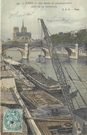 75007 - PARIS - Berge De Débarquement Quai De La Tournelle En 1907 - Péniches Et Grue - Arrondissement: 07