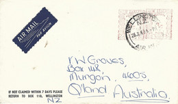 New Zealand 1968 Wellington Meter Neopost N580 3c 4c EMA Cover - Lettres & Documents