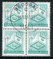 YUGOSLAVIA 1988 Postal Services Definitive 120 D. . Block Of 4 Used..  Michel 2288 - Unused Stamps