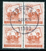 YUGOSLAVIA 1988 Postal Services Definitive 220 D. . Block Of 4 Used..  Michel 2315 - Neufs