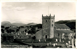 CUMBRIA - HAWKSHEAD - THE CHURCH AND VILLAGE RP Cu204 - Hawkshead