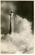 CORNWALL - ISLES OF SCILLY - BISHOP ROCK LIGHTHOUSE IN A HOWLING GALE RP Co1214 - Scilly Isles