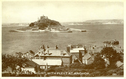 CORNWALL - ST MICHAEL'S MOUNT WITH FLEET AT ANCHOR Co1116 - St Michael's Mount