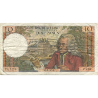 France, 10 Francs, Voltaire, 1972, 1972-03-02, TB, Fayette:62.55, KM:147d - 10 F 1963-1973 ''Voltaire''