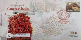 India 2021 Goan Khaje GI Tag Special Cover Jaggery, Sweet Health, Food, Cusine, Gastronomy (**) Inde Indien - Brieven En Documenten