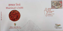 India 2021 Harmal Chilli GI Tag Special Cover Fruit, Vegetable,  Spices , Food, Cusine, Gastronomy (**) Inde Indien - Cartas & Documentos