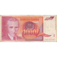 Billet, Yougoslavie, 1000 Dinara, 1990, 1990-11-26, KM:107, TB - Joegoslavië