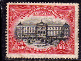 SPAIN ESPAÑA SPAGNA 1916 EL PARLAMENTO ESPAÑOL A CERVANTES SPANISH PARLIAMENT MNH - Nuevos