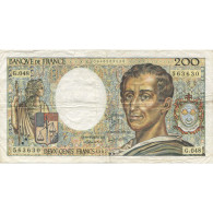 France, 200 Francs, Montesquieu, 1987, TB+, Fayette:70.07, KM:155b - 200 F 1981-1994 ''Montesquieu''