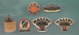 PINS PIN'S BOISSON 917 SPIRITUEUX LIQUEUR MOONSHINE COGNAC MARTELL RHUM NEGRITA MALIBU LOT 6 PINS - Boissons