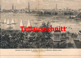 A102 982 - Hamburg Regatta Verein Segelboote Alster Artikel Mit Bild 1882 !! - Sonstige & Ohne Zuordnung