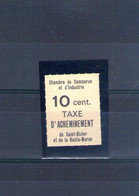 France. Timbre De Greve. Saint Dizier. 10c Noir Sur Jaune - Andere & Zonder Classificatie