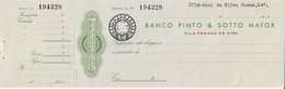 Portugal , Banco Pinto & Sotto Mayor ,  Cheque , Check , White Seal Revenue $10 - Schecks  Und Reiseschecks