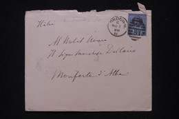 ROYAUME UNI - Enveloppe De Londres Pour L 'Italie En 1888 - L 112837 - Covers & Documents