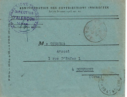 1932 - Envel En Franchise  Des Contributions Indirectes D'Alençon - Modèle N° 261 Bis -Cachet "IMPRIMES PARIS P.P 45". - Burgerlijke Brieven Zonder Portkosten