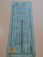 Reçu, Charbons & Cokes, J. Rouard-carlier à Ciney 1890 Avec Timbre Leopold II 50c - 1884-1891 Leopold II