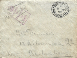 UK GB 1918 FPO 13.W France 11th Australian Brigade Censor 2487 OAS Forces Cover - Brieven En Documenten