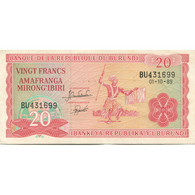Billet, Burundi, 20 Francs, 1989, 1989-10-01, KM:27b, SPL - Burundi
