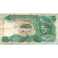 Billet, Malaysie, 5 Ringgit, Undated (1989), KM:28b, TTB - Malaysie