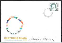 Martin Mörck. Sweden 2009. Queen Silvia Michel 2713 FDC. Signed. - Cartas & Documentos