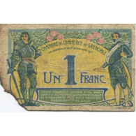France, Grenoble, 1 Franc, 1917, B, Pirot:63-20 - Chambre De Commerce