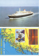 2 CPs Bateau 1977 - Paquebot Russe MS Mikhail Lermontov -  Narvik, Carte De Norvège Du Nord - Cachet Paquebot - Frankeermachines (EMA)