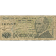Billet, Turquie, 10 Lira, KM:192, B - Turkey