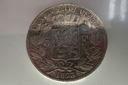 Belgique 5 Francs 1875 Leopold II Argent / Zilver - 5 Francs