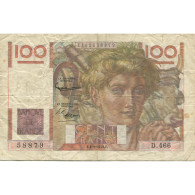 France, 100 Francs, Jeune Paysan, 1952, 1952-09-04, TB, Fayette:28.33, KM:128a - 100 F 1945-1954 ''Jeune Paysan''