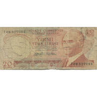 Billet, Turquie, 20 Lira, 1970, KM:187a, B - Turkey