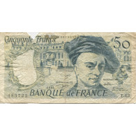 France, 50 Francs, Quentin De La Tour, 1991, AB, Fayette:67.17, KM:152e - 50 F 1976-1992 ''Quentin De La Tour''