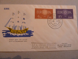 IRLANDE EUROPA 1960 PLI 1ER JOUR (FDC) - FDC